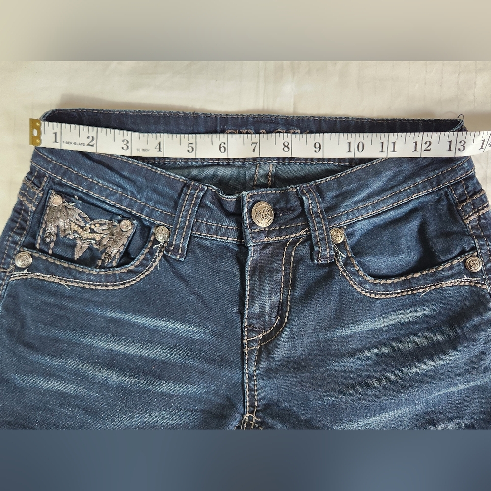 Grace In LA Dark Blue Boot Cut Jeans Size 26 SKU F20 - Picture 4 of 6